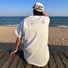 万针全刺绣工艺抖音得物高品质260克重磅纯棉双纱美式高街短袖T恤，男装T恤，电商A486
