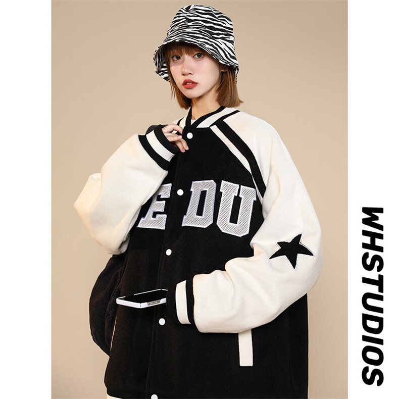 冬款中性加棉加厚潮牌棉衣外套毛巾绣棒球服男士8133-P120控价158图片
