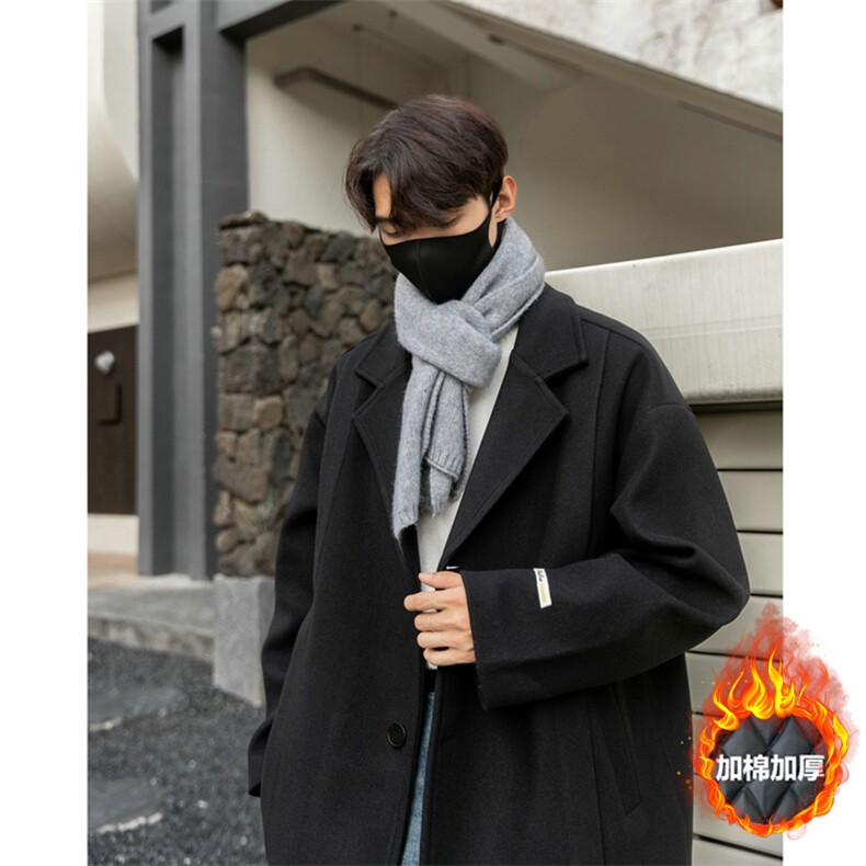 秋冬季西装短款毛呢大衣风衣潮504-F21-P75控118(加棉P85控128)，男装风衣，星座504