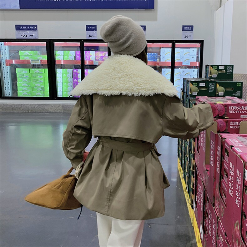 【现货】双拉链撞色羊羔毛领羽绒派克服b2-206-26282-p315k473,女装羽绒服,浙宝220