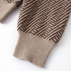 时尚男士半高领长袖羊毛衫秋季新款经典芝麻点图案设计舒适保暖，男装羊毛衫，端硕羊绒