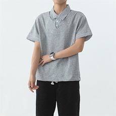 YK86087-P3253.4%棉46.6%聚酯纤维polo衫男款短袖短宽衬衣潮，男装Polo衫，电商A086-1