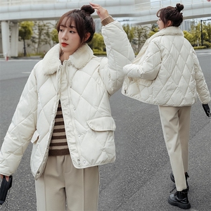 ins港风羽绒服秋冬季韩版小个子宽松羊羔毛加厚棉衣外套女C402-90