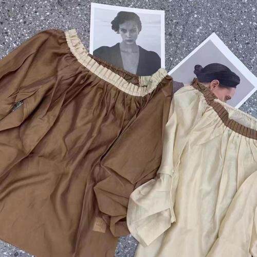 天丝一字肩小衫，女装，玩美