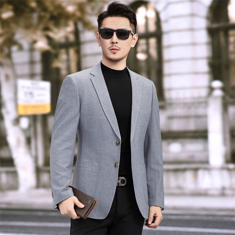 新款春季新款便西男士格子西装休闲西服外套7817P145225,男装西服套装,电商D225-1