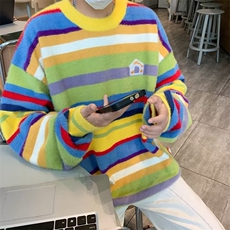 美式圆领毛衣男慵懒风休闲针织衫M5572P65，男装针织衫/毛衣，星座1116-2