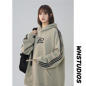 有数据！冬季万针刺绣卫衣上衣情侣装套头衫女 W2204加绒-P65控98图片