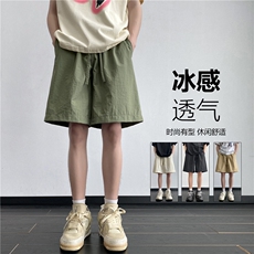 2025夏季新款冰丝透气简约宽松五分裤B315-K24150-特P20控39，男装休闲裤，电商B315