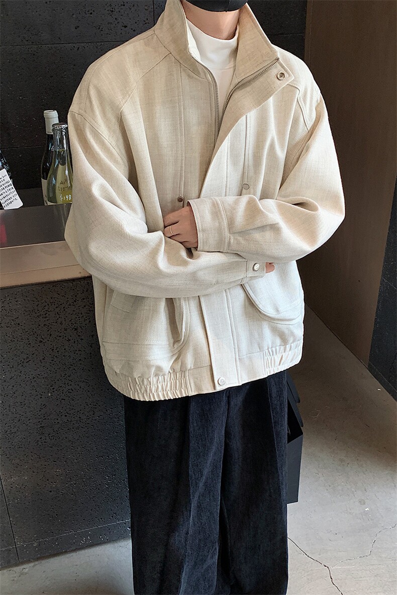 高级感痞帅立领宽松飞行夹克韩版潮牌百搭外套B289-880026-P128,男装夹克,电商B289