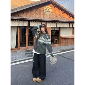 网图有货 费尔岛开衫毛衣男女慵懒马海毛拉链针织外套 A1021-P58图片