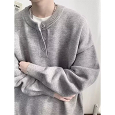 BX034-P47亨利领毛衣男款秋冬季可机洗毛线衫慵懒高级中性风，男装T恤，电商B323A