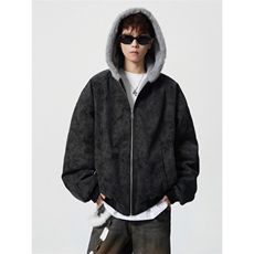 706-LK8484-P95特P现货冬季男士连帽棉服男复古毛领扎染外套，男装棉衣，星座706