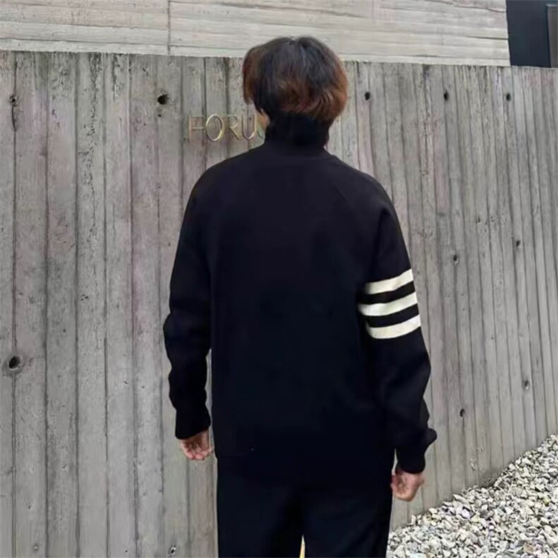 重磅秋冬北极绒开衫毛衣美式复古休闲慵懒风男女立领针织衫外套,男装针织衫/毛衣,电商A486-1