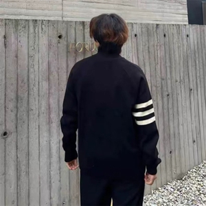 重磅秋冬北极绒开衫毛衣美式复古休闲慵懒风男女立领针织衫外套图片