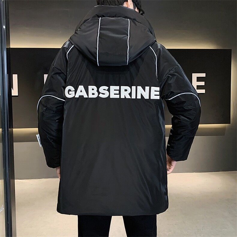 冬季店主风白鸭绒反光条羽绒服修身连帽上衣潮男外套YR8038-P290,男装羽绒服,电商A413