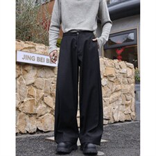 春秋美式高街休闲裤男女垂感阔腿西裤长裤纯色西装裤宽松直筒裤子，男装西服套装，电商A443