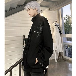 （自家图）印花立领机车服上衣男款街头痞帅夹克外套2637-P93