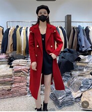 2021秋冬新款时尚高端大气海军领腰带长款百分百羊毛双面呢，其它，L·H·X