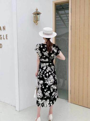 【现货】夏季新款醋酸缎面时尚系腰显瘦连衣裙，女装连衣裙，名怡