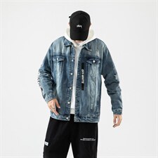 jk302-p95--限价128无影墙牛仔夹克肥仔秋款量足绣花印花大码,男装夹克,星座103A