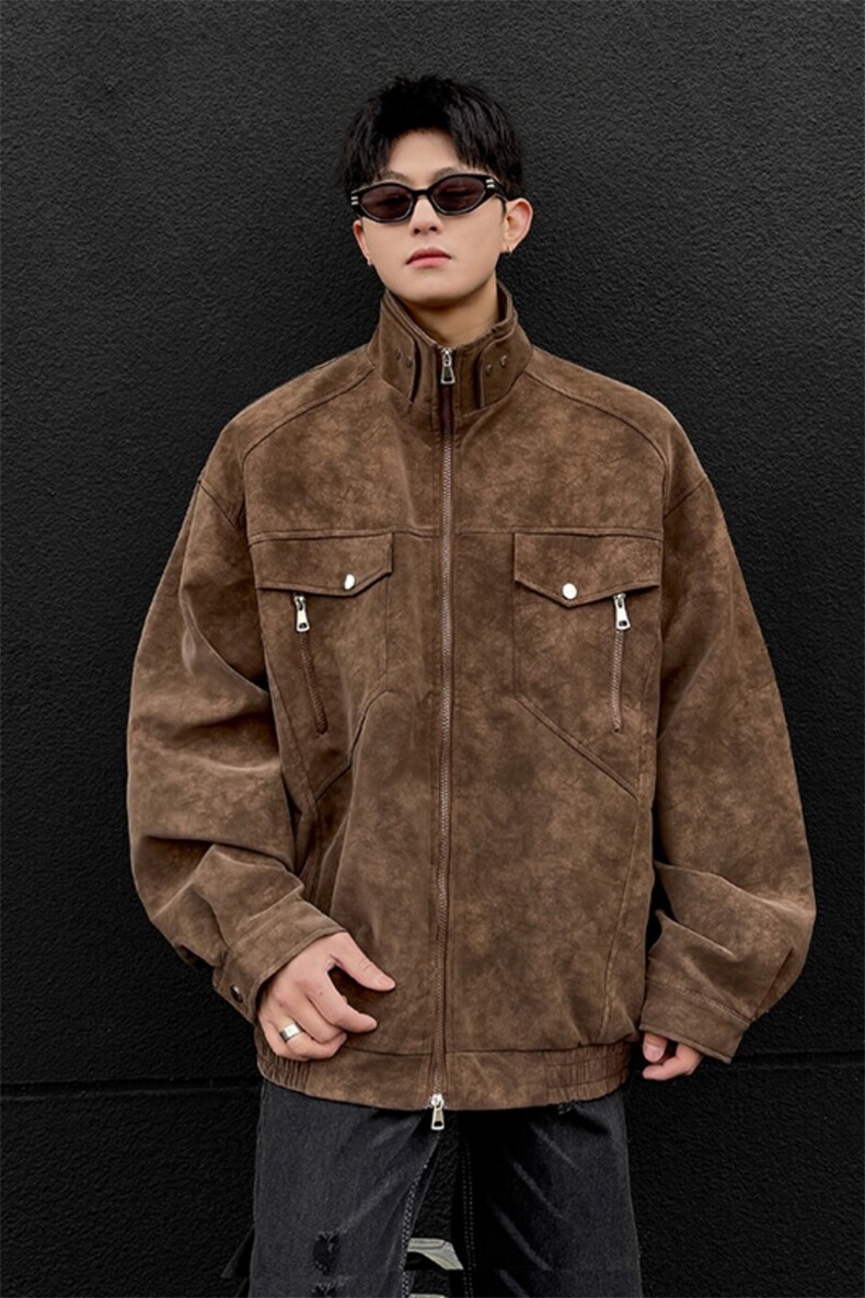 现货咖色男士皮夹克机车情侣皮衣外套JK306P80,男装夹克,星座1904A-1