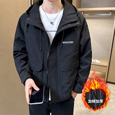 加棉加厚冲锋衣工装连帽夹克男士休闲外套DS-A329-JR2328-P125，男装夹克，电商A329