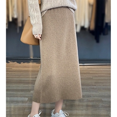 时尚百搭女士秋冬羊毛半身裙高腰显瘦A字裙优雅气质长裙，女装半身裙，暖思雅