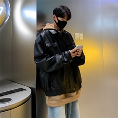 春秋机车服皮衣男原PU好皮双层气春季男青年痞帅皮夹克外套W9287，男装夹克，星座1116A-1（原606A）
