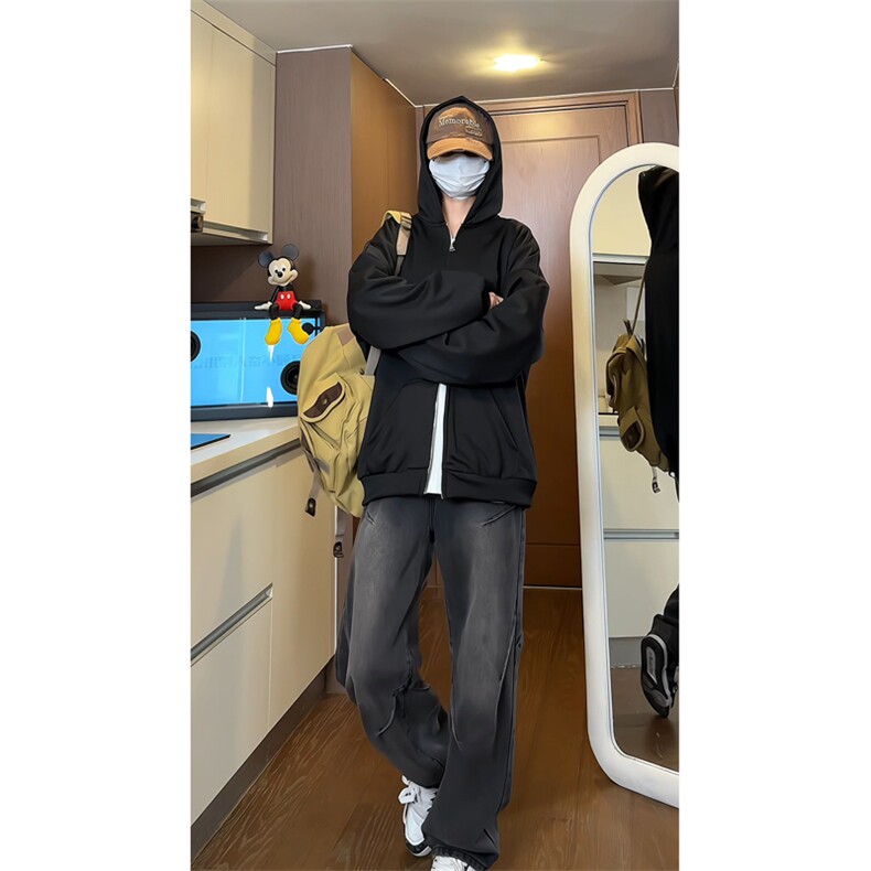 无帽绳版  双拉链开衫卫衣男  sks200-特p35图片