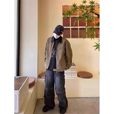 美式高街皮领垫肩外套潮牌欧美街头cleanfit高级感痞帅飞行员夹克，男装夹克，星座506A