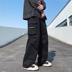 美式工装裤高街潮牌男复古大口袋宽松直筒阔腿裤K202-P42，男装休闲裤，星座1001-1