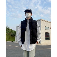 现货5W件冬季三防硬挺boxy短款立领棉衣马夹外套加厚马甲保暖棉服，男装棉衣，电商A443