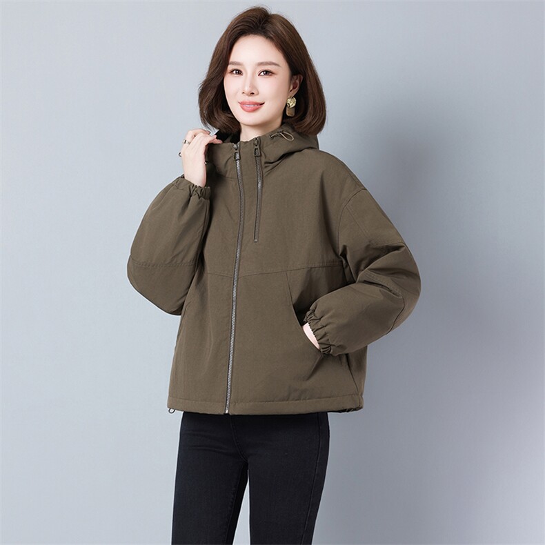 2025年冬季新品热销款加绒加厚保暖洗水做旧派克服加厚长袖2595款，女装派克服，秋牧寒烟