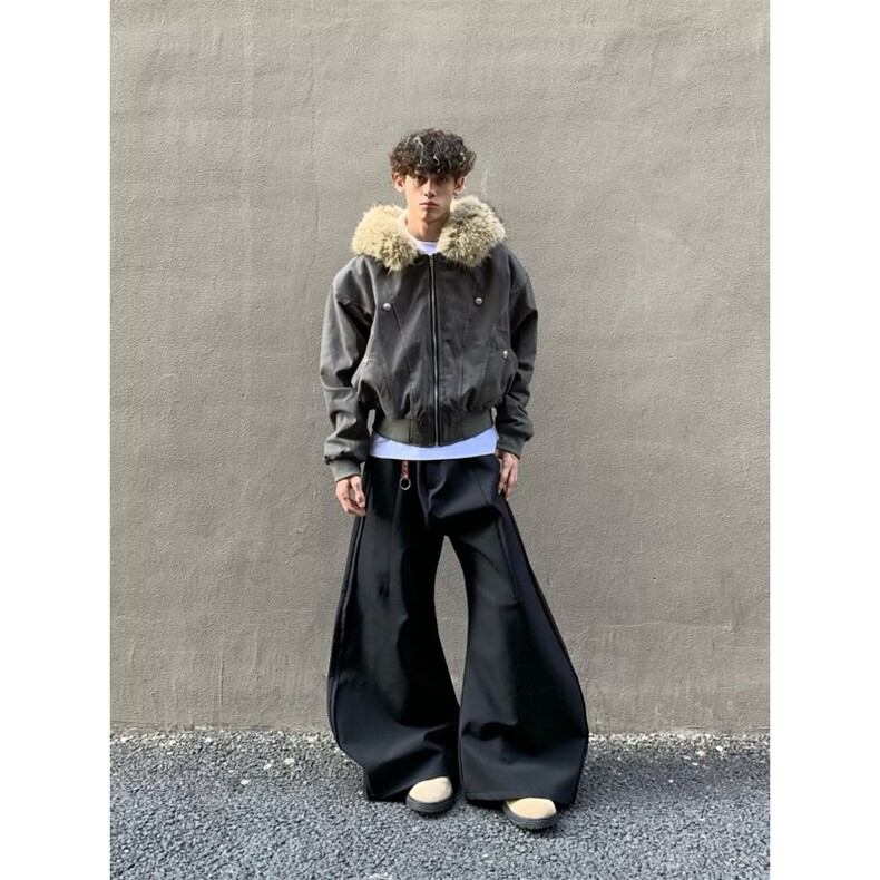 美式复古毛领座山雕棉服外套男冬季新款潮牌高级感加厚派克服棉衣,男装棉衣,四季星座505