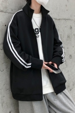 现货开衫卫衣外套男垂感运动服上衣宽松立领夹克A116P65加绒P75，男装夹克，电商A351