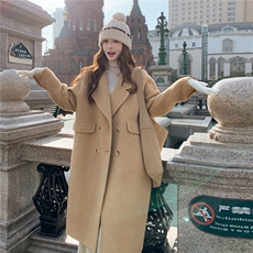 Xian货双面呢大衣外套新款面料杂色上身洋气P285418，女装毛呢外套，2C262