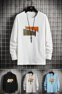 ins百搭潮牌长袖t恤男士2021新款秋季潮流宽松男体恤DS917T图片