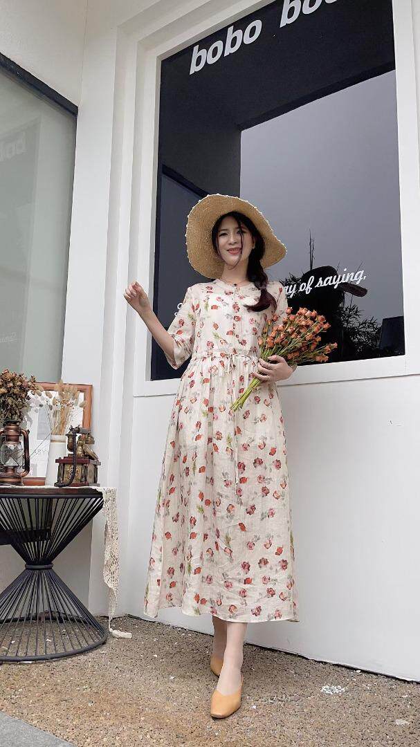 纯苎连衣裙小衫裤子裙子衬衣 时尚风 风淑女风休闲风，女装连衣裙，川哲