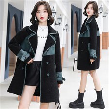 主推款两面穿2022冬季新款皮衣套装女加厚中长款皮毛一体外套图片