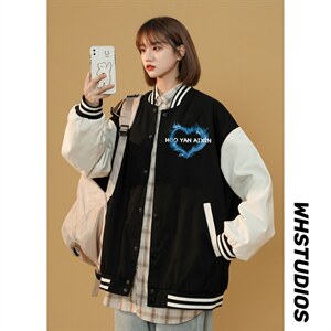 中性风春秋季情侣棒球服男女休闲夹克女时尚外套男BQF300-P50，男装夹克，电商B371
