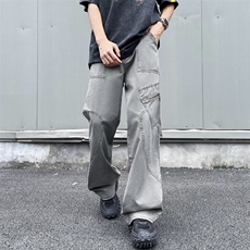 工装裤子重工水洗休闲直筒裤f2ocus美式街头风长裤男K1588-P60，男装工装外套，星座1008-1