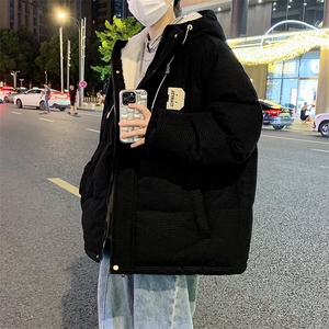 WASSUPHAPPY羊羔绒秋冬季男士加绒加厚棉衣潮流连帽棉服保暖外套