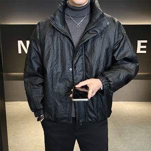 标50绒 皮羽绒服高级感男士立领短款外套 8087-P235(控券后318)图片