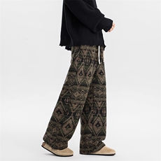 8XL-M羊羔绒裤子男冬季加绒加厚民族风重磅针织棉裤大码KZ023P78，男装休闲裤，电商B312