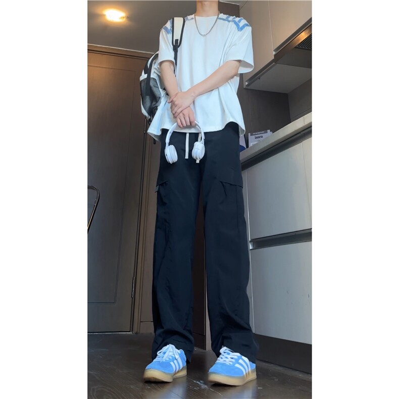 抖音品质夏季新款冰丝透气工装宽松休闲裤B315-K24227-特p35控68,男装工装外套,电商B315