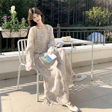 26春新款现-浪漫蕾丝拼接千金碎花半身裙两件套2618-P200K328，女装套装/套裙，2B190