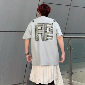 万针全刺绣工艺抖音得物高品质260克重磅纯棉双纱美式高街短袖T恤图片