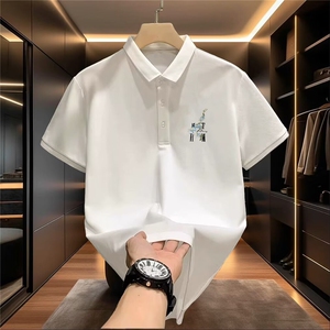 网图现货 美式高克重珠地棉花卉POLO衫短袖男T0896/P35图片