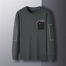 卫衣春秋季2023新款男商务休闲宽松时尚潮流纯色圆领上衣薄款，男装卫衣，电商B212（原钱塘6029）