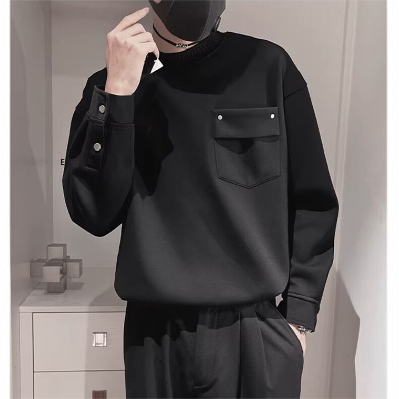 TP31-特P18美式极简重磅打底衫男士百搭长袖T恤，男装T恤，星座1501-3